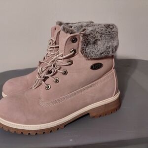 Lugz Women's Size 8 Soft Pink Fur-Trimmed Boots